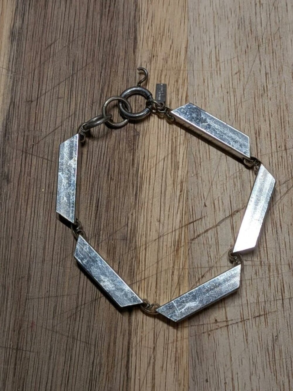 Monet Jewelers Vintage Bracelet Silver Tone Rectangle Bar Link Metal Fashion